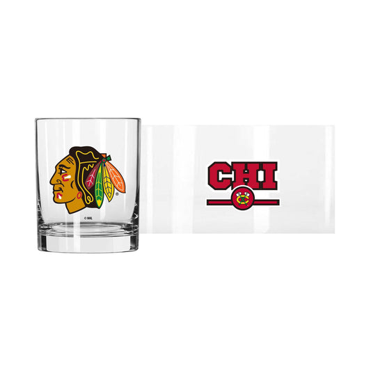 Chicago Blackhawks 14oz Letterman Rocks Glass - Logo Brands - Flyclothing LLC