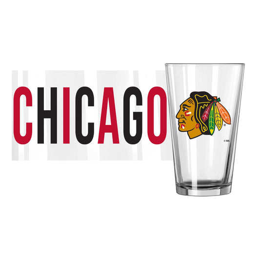 Chicago Blackhawks 16oz Overtime Pint Glass - Logo Brands - Flyclothing LLC