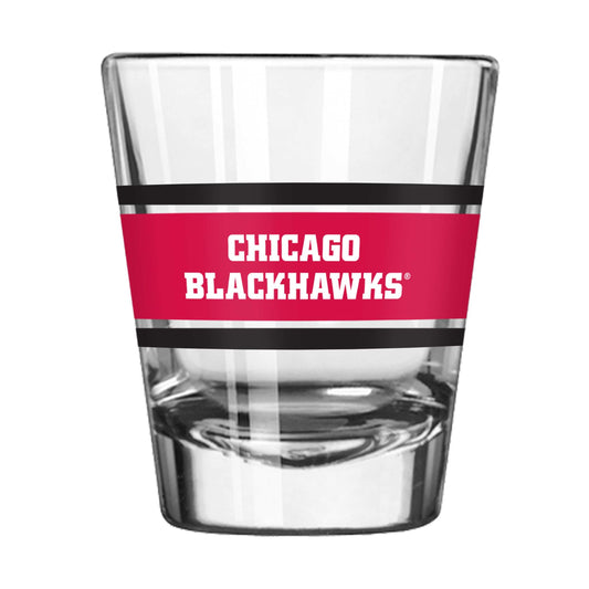 Chicago Blackhawks 2oz Stripe Shot Glass - Logo Brands - Flyclothing LLC