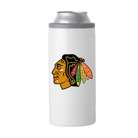 Chicago Blackhawks Letterman 12 oz Slim Can Coolie - Logo Brands - Flyclothing LLC