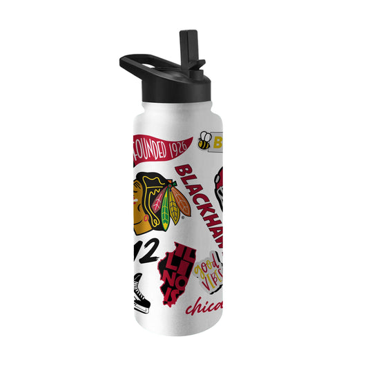 Chicago Blackhawks 34oz Native Quencher Bottle - Logo Brands - Flyclothing LLC