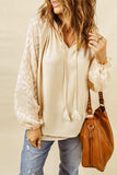 Tassel Tie Neck Long Sleeve Blouse - Trendsi - Flyclothing LLC