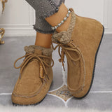 Plush Lined Ankle Boots - Trendsi - Flyclothing LLC