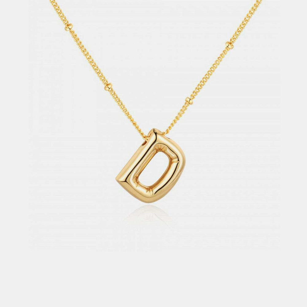 Gold-Plated Letter Pendant Necklace - Trendsi - Flyclothing LLC