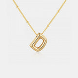 Gold-Plated Letter Pendant Necklace - Trendsi - Flyclothing LLC