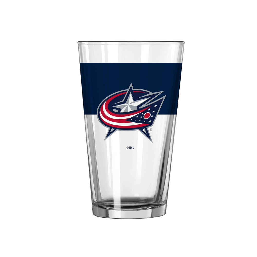 Columbus Blue Jackets 16oz Alternate Colorblock Pint Glass - Logo Brands - Flyclothing LLC