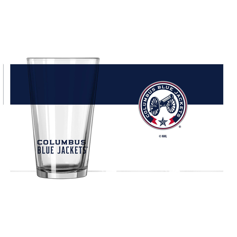 Columbus Blue Jackets 16oz Secondary Colorblock Pint Glass - Logo Brands - Flyclothing LLC