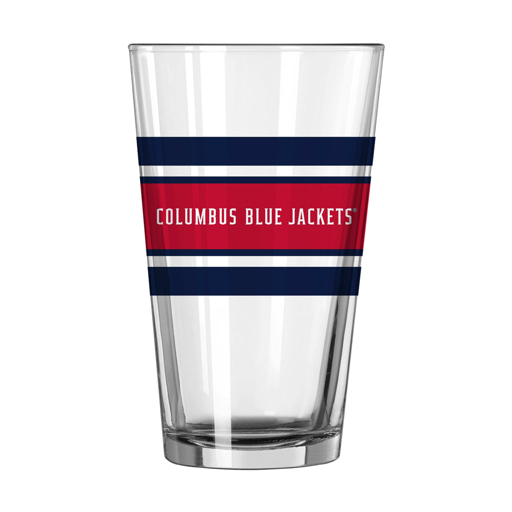 Columbus Blue Jackets 16oz Stripe Pint Glass - Logo Brands - Flyclothing LLC