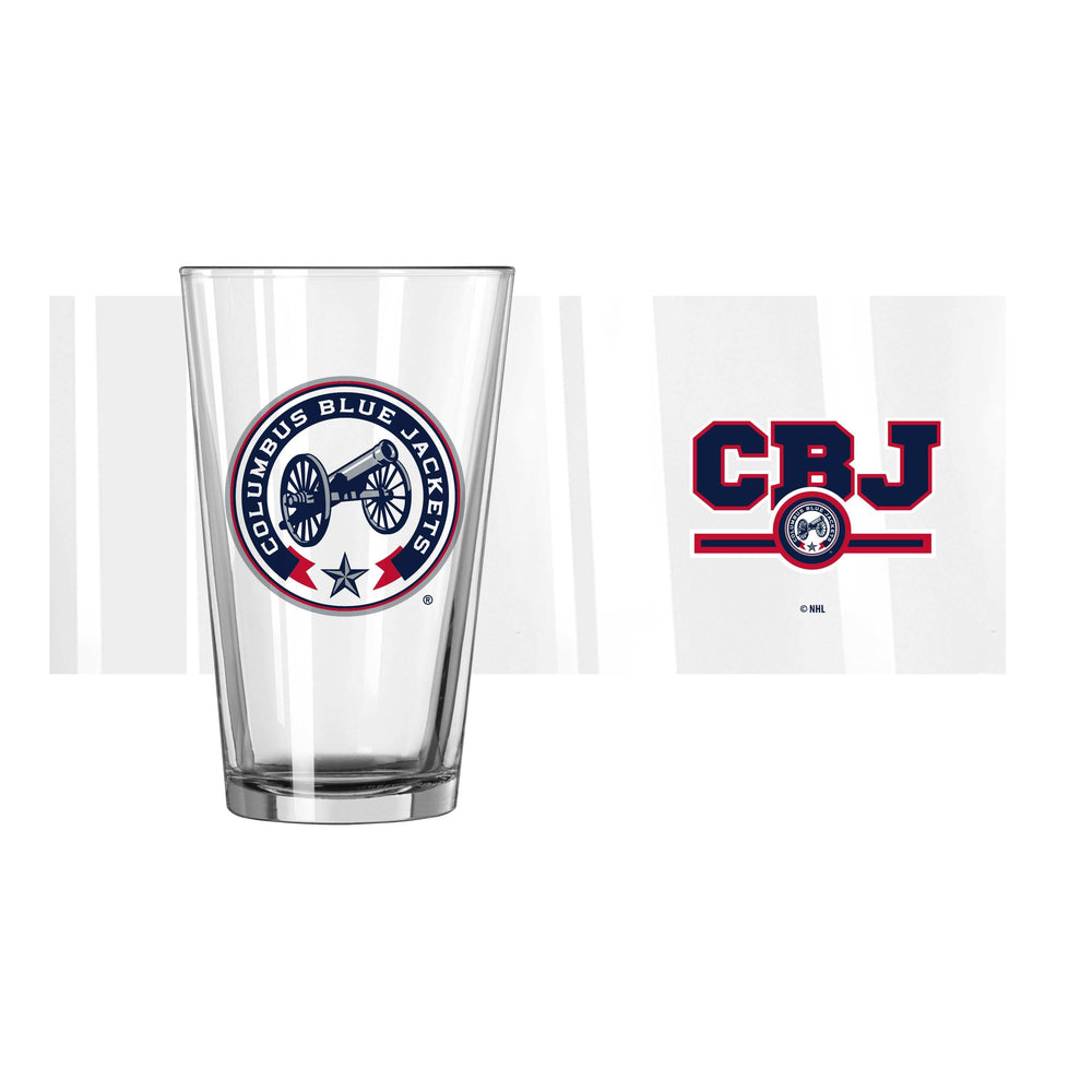 Columbus Blue Jackets 16oz Alternate Letterman Pint Glass - Logo Brands - Flyclothing LLC