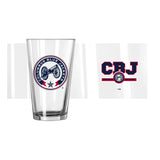 Columbus Blue Jackets 16oz Alternate Letterman Pint Glass - Logo Brands - Flyclothing LLC