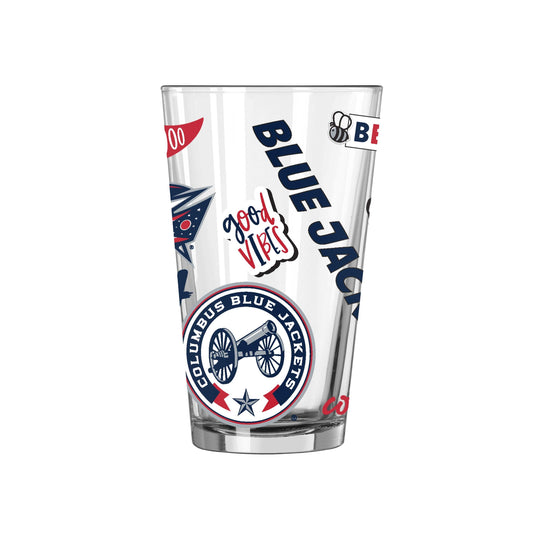 Columbus Blue Jackets 16oz Native Pint Glass - Logo Brands - Flyclothing LLC