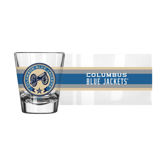 Columbus Blue Jackets Light Blue 2oz Stripe Shot Glass - Logo Brands - Flyclothing LLC
