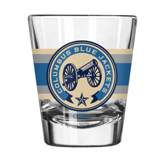 Columbus Blue Jackets Light Blue 2oz Stripe Shot Glass - Logo Brands - Flyclothing LLC