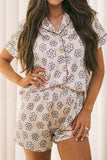 Flower Printed Top and Shorts Lounge Set - Trendsi - Flyclothing LLC