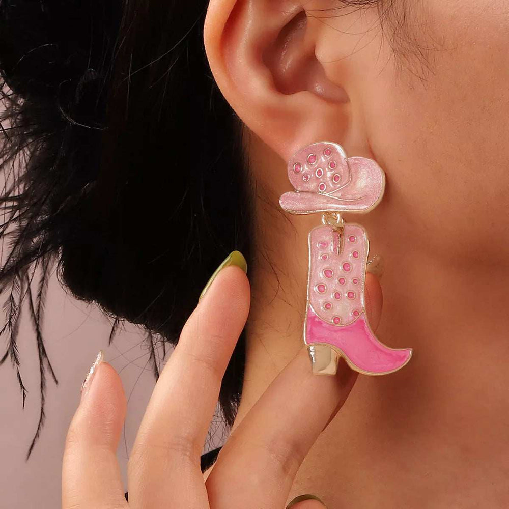 Cowgirl Boot and Hat Dangle Earrings - Trendsi - Flyclothing LLC