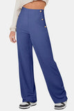 Decorative Button High Rise Pants - Trendsi - Flyclothing LLC