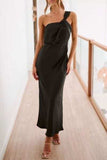 Single Shoulder Sleeveless Maxi Dress - Trendsi - Flyclothing LLC