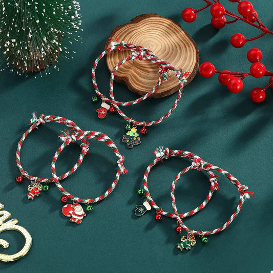 Christmas Charm Braided Rope Bracelet - Trendsi - Flyclothing LLC