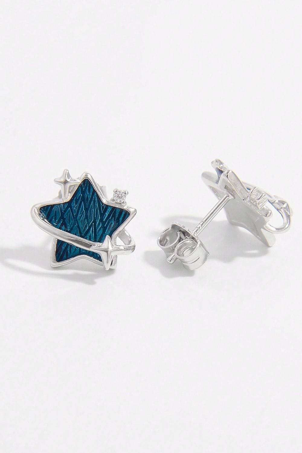 925 Sterling Silver Zircon Star Earrings - Trendsi - Flyclothing LLC