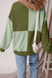 Color Block Half Button Long Sleeve Sweatshirt - Trendsi - Flyclothing LLC