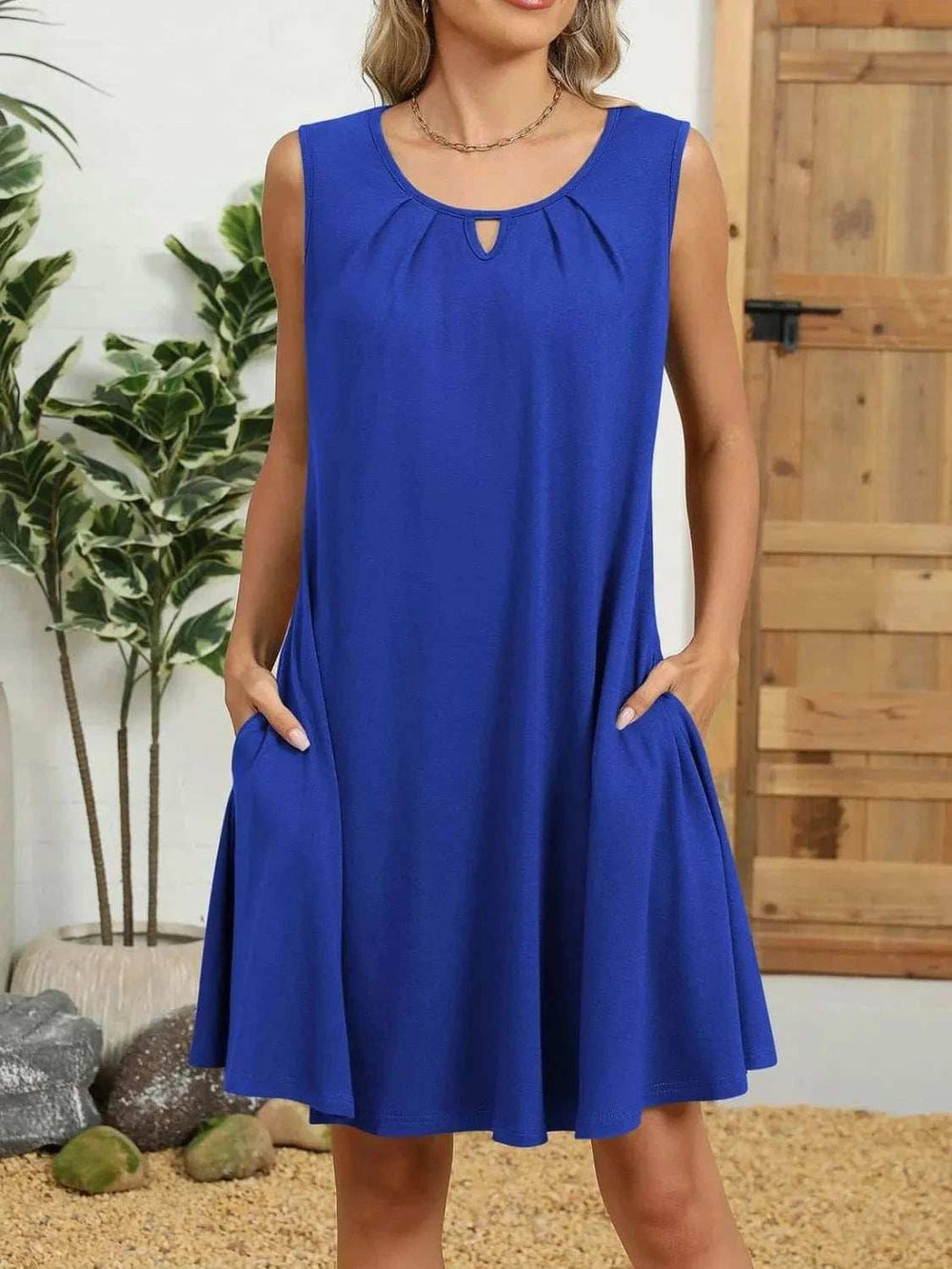 Round Neck Sleeveless Dress - Trendsi - Flyclothing LLC