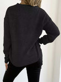 Textured Knit Relaxed Fit Round Neck Sweater - Trendsi - Flyclothing LLC