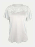 Full Size Ruffled Round Neck Short Sleeve Blouse - Trendsi - Flyclothing LLC