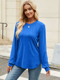 Round Neck Long Sleeve T-Shirt - Trendsi - Flyclothing LLC
