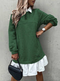 Devine Ruffle Hem Long Sleeve Mini Dress - Trendsi - Flyclothing LLC