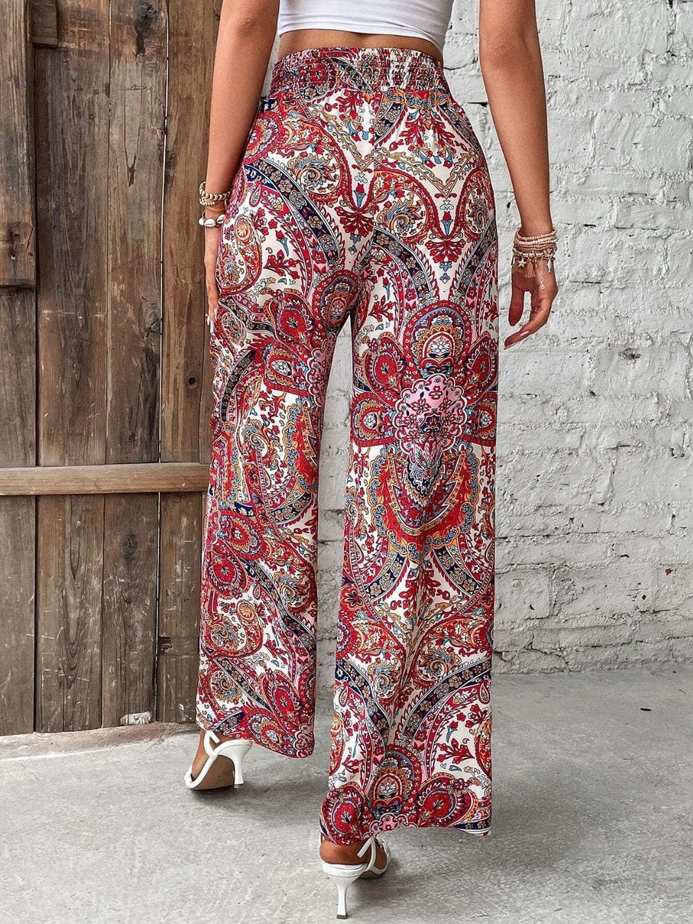 Printed Wide Leg Pants - Trendsi - Flyclothing LLC