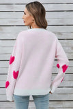 Angel Wings Heart Round Neck Long Sleeve Sweater - Trendsi - Flyclothing LLC
