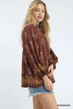 Umgee Floral Boho Peasant Blouse - Trendsi - Flyclothing LLC