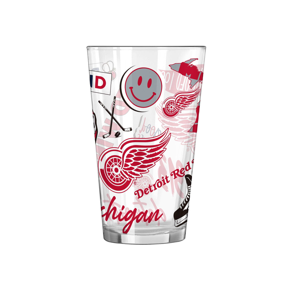 Detroit Red Wings 16oz Native Pint Glass - Logo Brands - Flyclothing LLC
