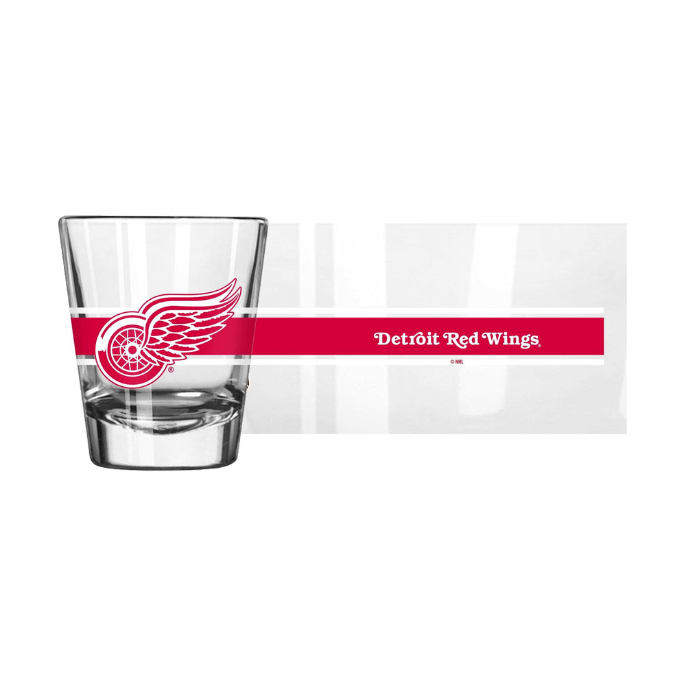 Detroit Red Wings 2oz Stripe Shot Glass - Logo Brands - Flyclothing LLC