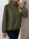 Pocketed Zip Up Long Sleeve Jacket - Trendsi - Flyclothing LLC