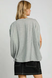 Umgee Exposed Seam Round Neck Batwing Sleeve Knit Top - Trendsi - Flyclothing LLC