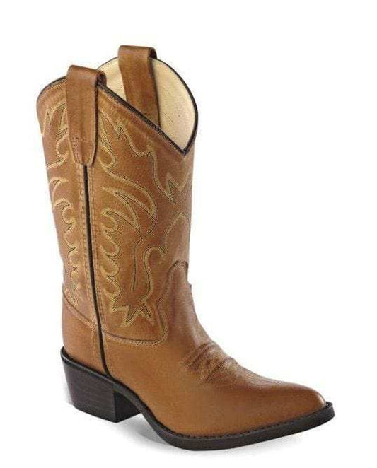 Old West Tan Canyon Youth's Narrow J Toe Boots - Old West - Flyclothing LLC
