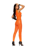 Elegant Moments Neon Orange Short Sleeve Bodystocking 81339 - Elegant Moments - Flyclothing LLC