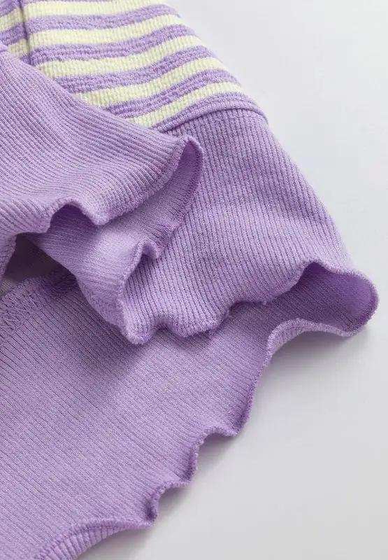 Striped Round Neck Long Sleeve Sweatshirt - Trendsi - Flyclothing LLC