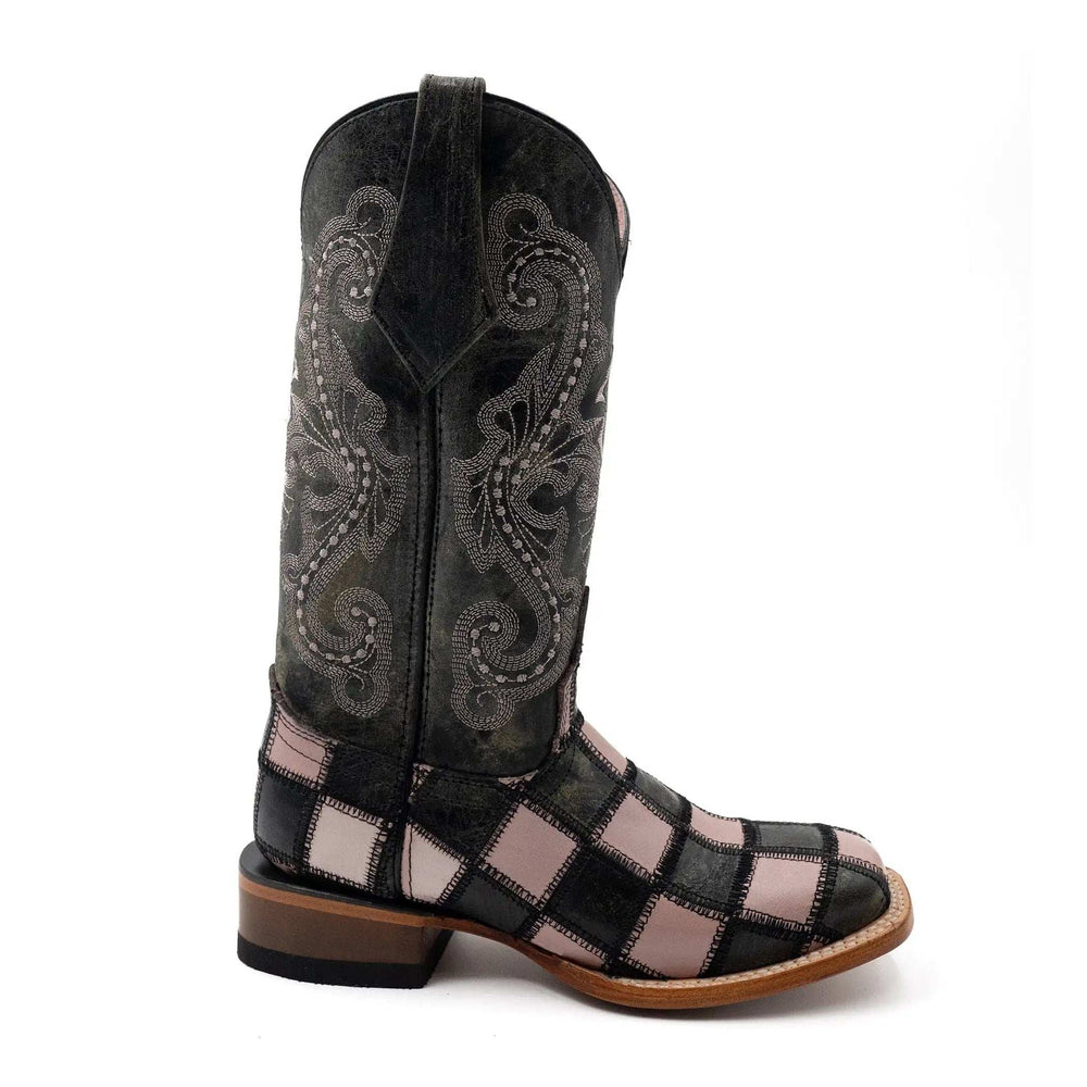 Ferrini Black Patchwork Womens Boot - Ferrini USA Inc. - Flyclothing LLC