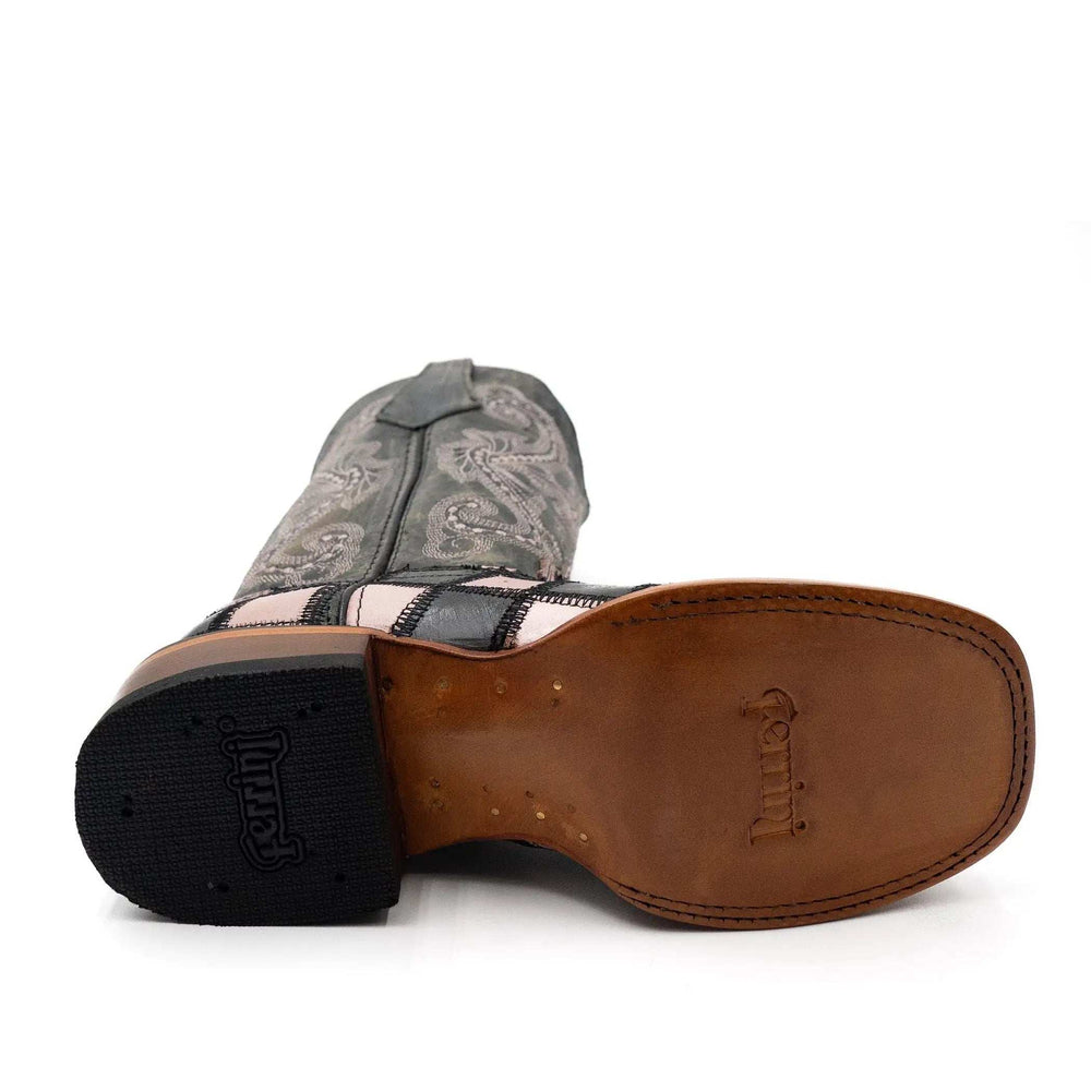Ferrini Black Patchwork Womens Boot - Ferrini USA Inc. - Flyclothing LLC