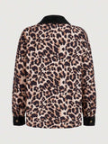 Leopard Collared Neck Button Up Shacket - Trendsi - Flyclothing LLC