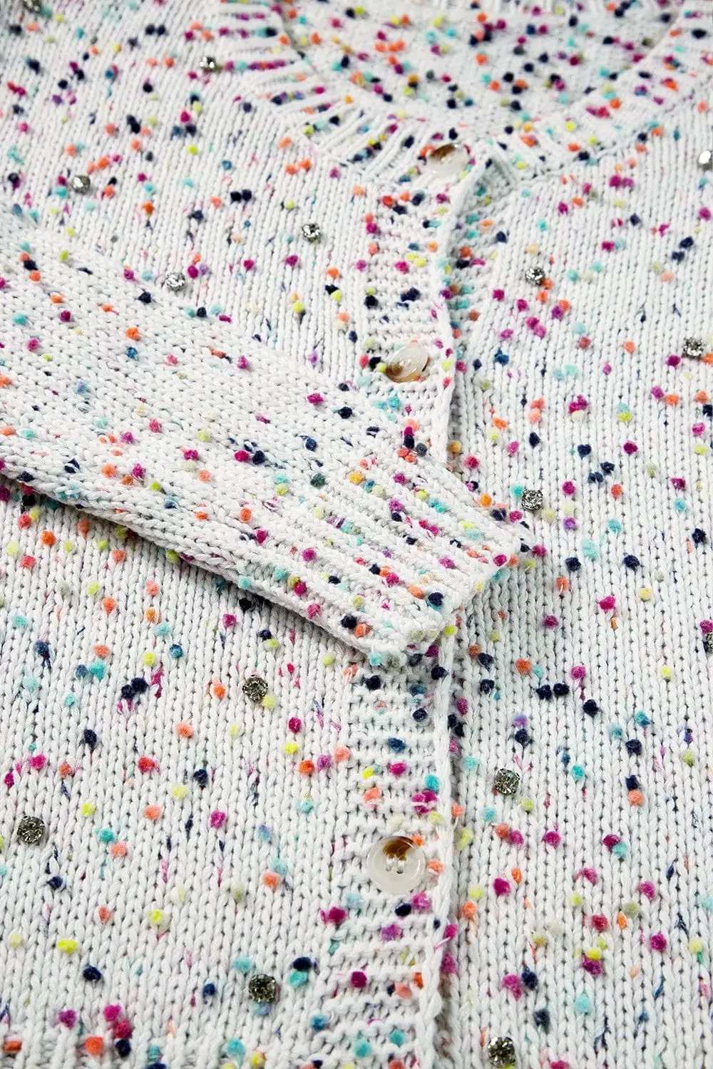Confetti Button Up Long Sleeve Cardigan - Trendsi - Flyclothing LLC