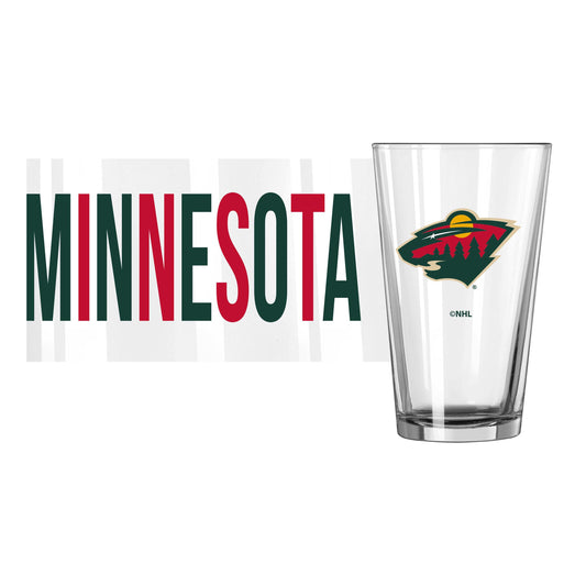 Minnesota Wild 16oz Overtime Pint Glass - Logo Brands - Flyclothing LLC