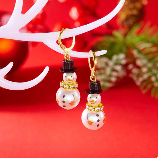 Christmas Snowman Drop Earrings - Trendsi - Flyclothing LLC
