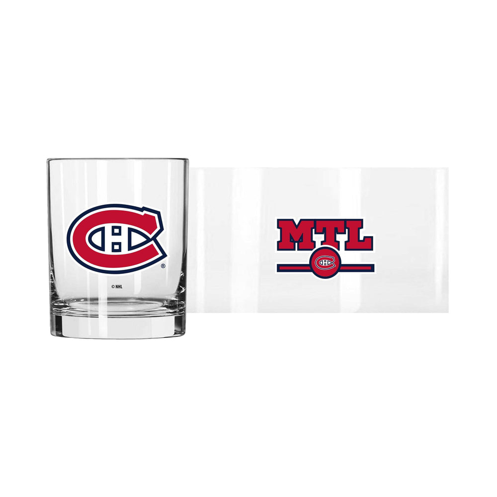 Montreal Canadiens 14oz Letterman Rocks Glass - Logo Brands - Flyclothing LLC