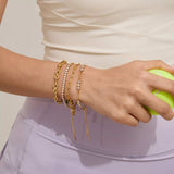 18K Gold-Plated Stainless Steel Rhinestone Chain Bracelet - Trendsi - Flyclothing LLC