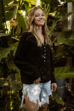 BiBi V Neck Sweater Top With Button Details - Trendsi - Flyclothing LLC