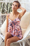 BiBi Floral Printed Jersey Knit with Tie Ribbon Front - Trendsi - Flyclothing LLC