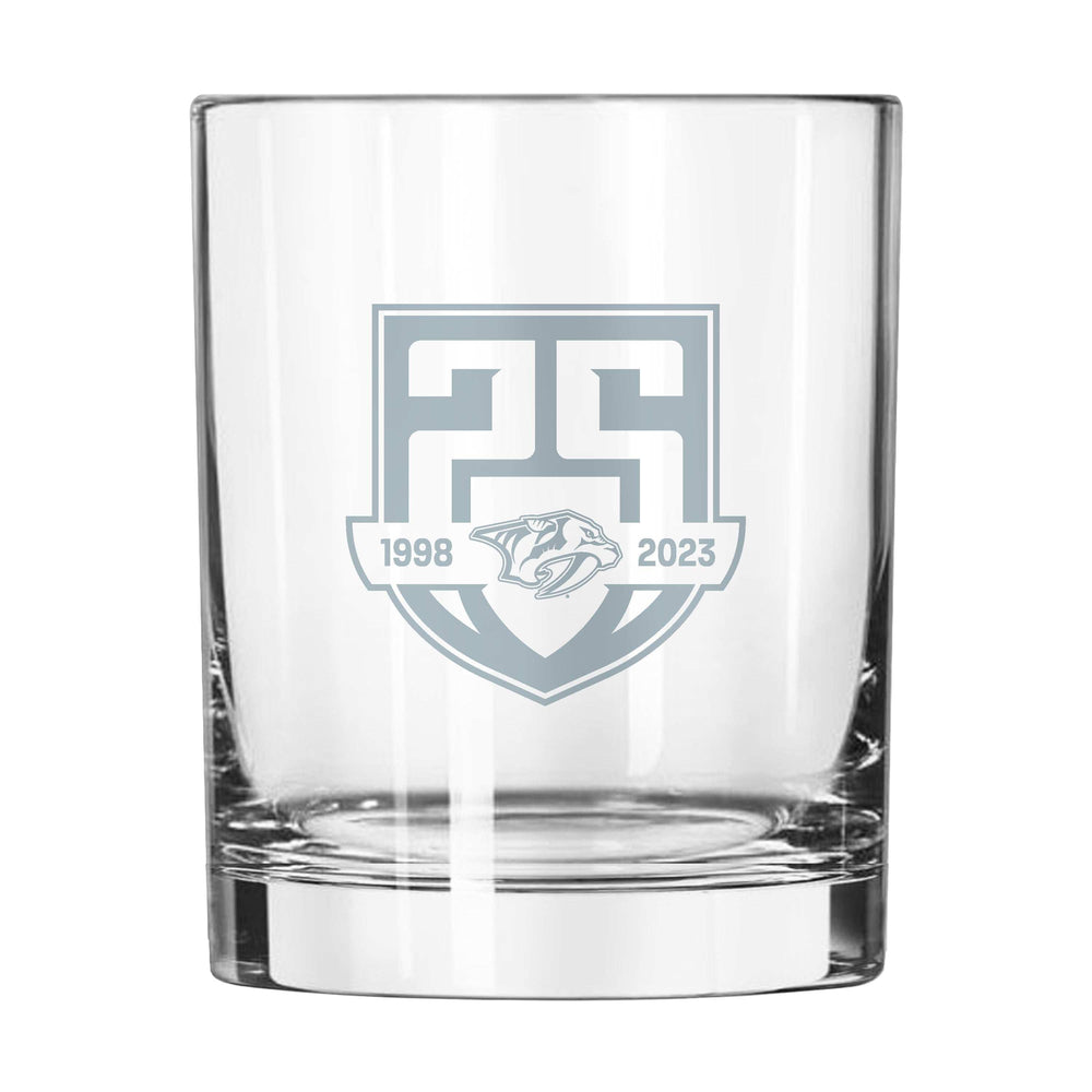 Nashville Predators 25th Anniversary 14oz Rocks Glass - Logo Brands - Flyclothing LLC